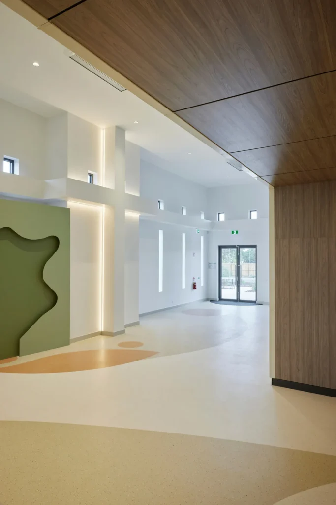 Melbourne Chin Church architectural photography showing cross in foyer.