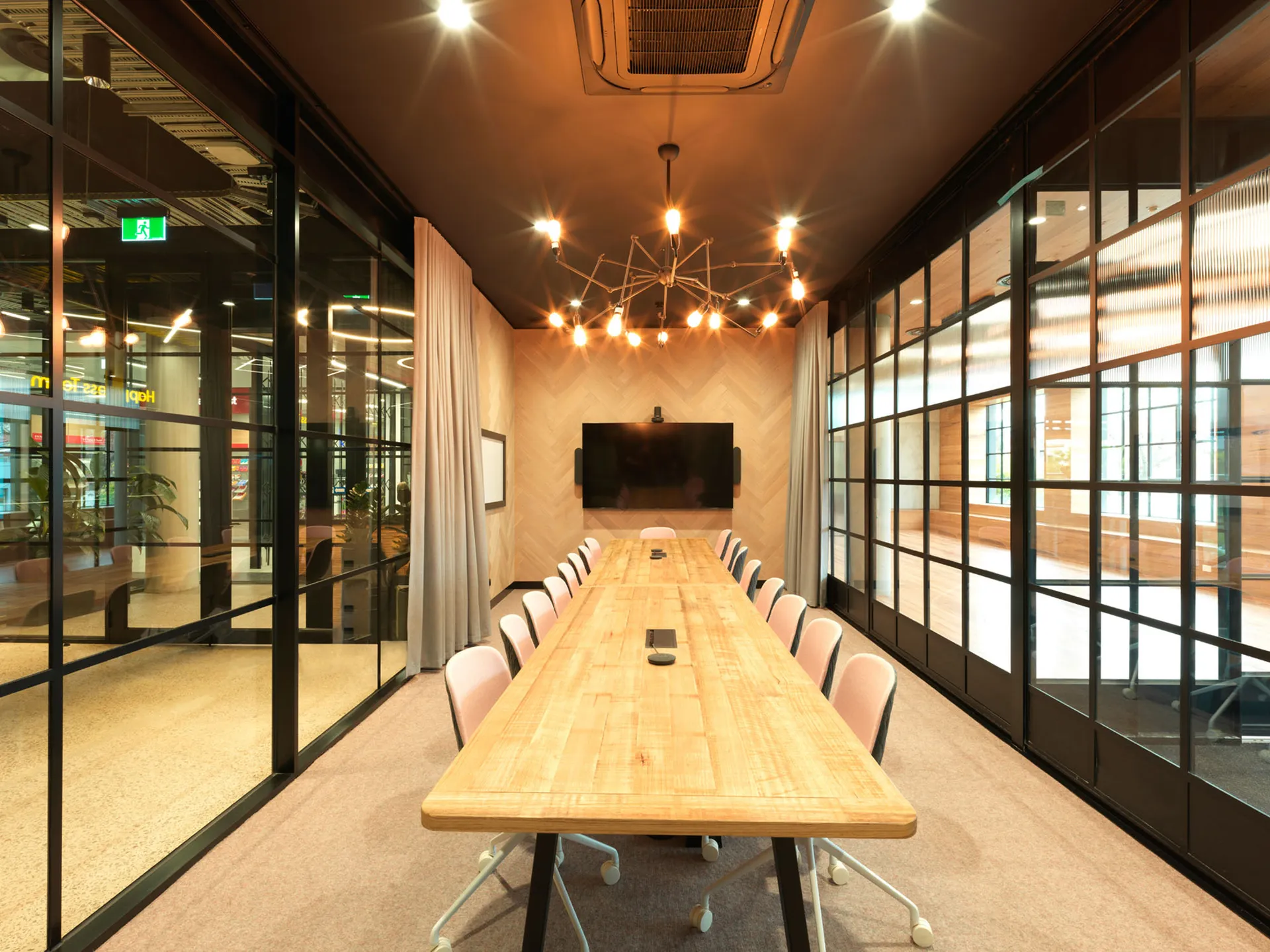 Creative Cubes co work space in Carlton interior photography cutting edge boardroom.