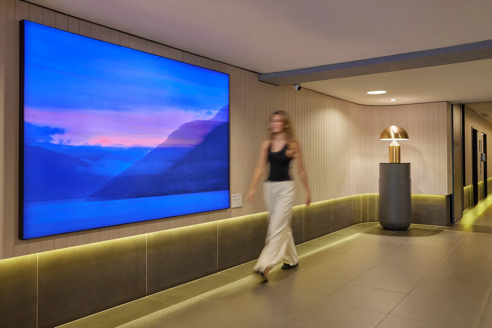 Emerald foyer Melbourne LED artwork by Saville Coble.